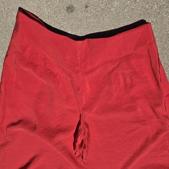 Anthropologie Red Size 10 New Wide Leg Pleated Dress Pants Pockets - Picture 3 of 9